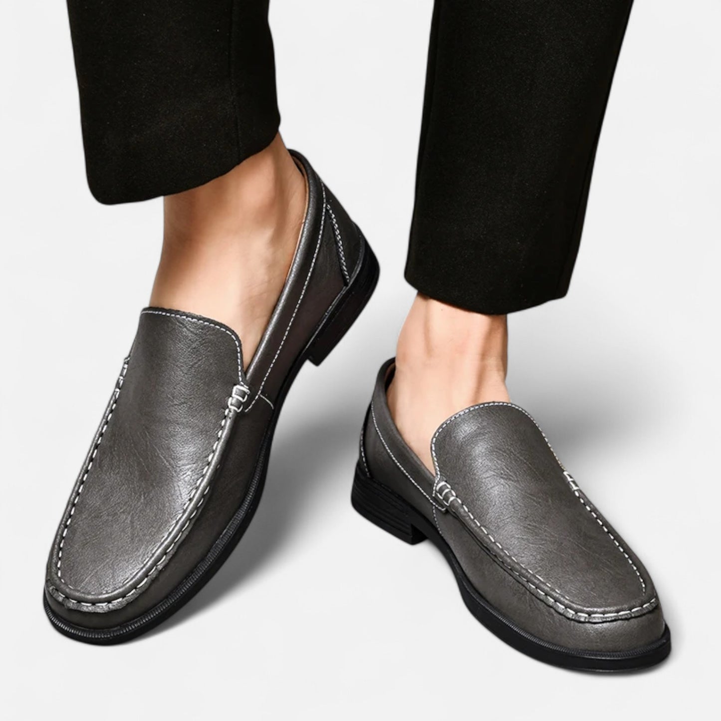 Rivrier l Men’s Leather Slip‑On Formal Wedding Shoes – Refined Elegance