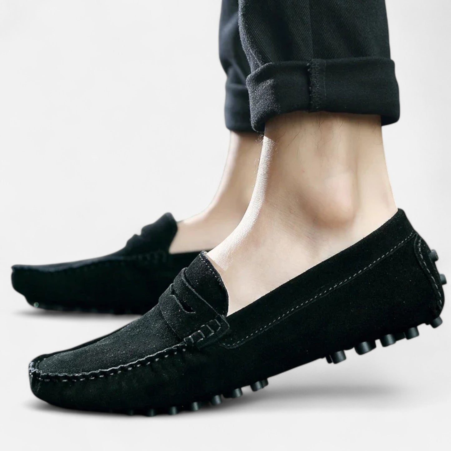 Rivrier l Men’s Suede Leather Slip‑On Loafers – Handcrafted Elegance