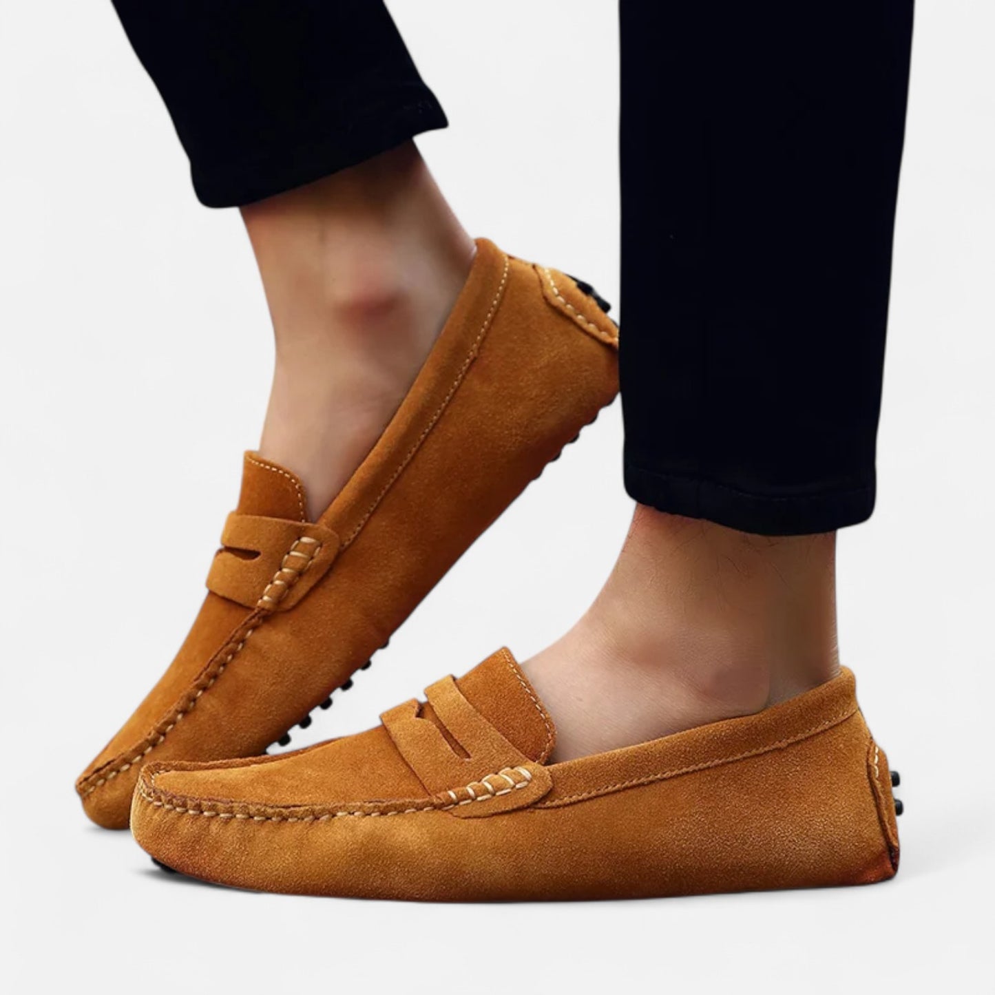 Rivrier l Men’s Suede Leather Slip‑On Loafers – Handcrafted Elegance