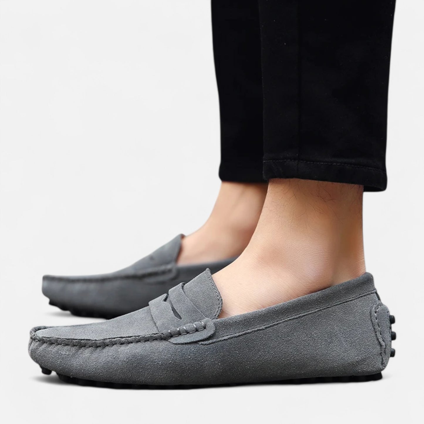 Rivrier l Men’s Suede Leather Slip‑On Loafers – Handcrafted Elegance