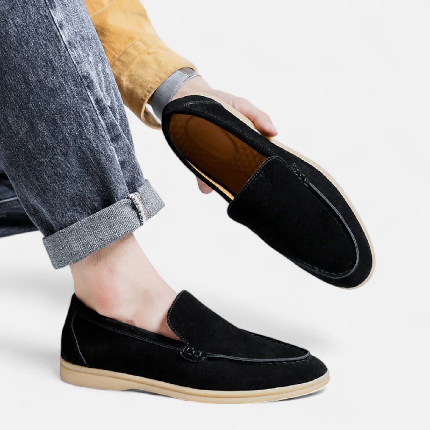 RIvrier l Men’s Suede Leather British‑Style Loafers – Heritage Refinement