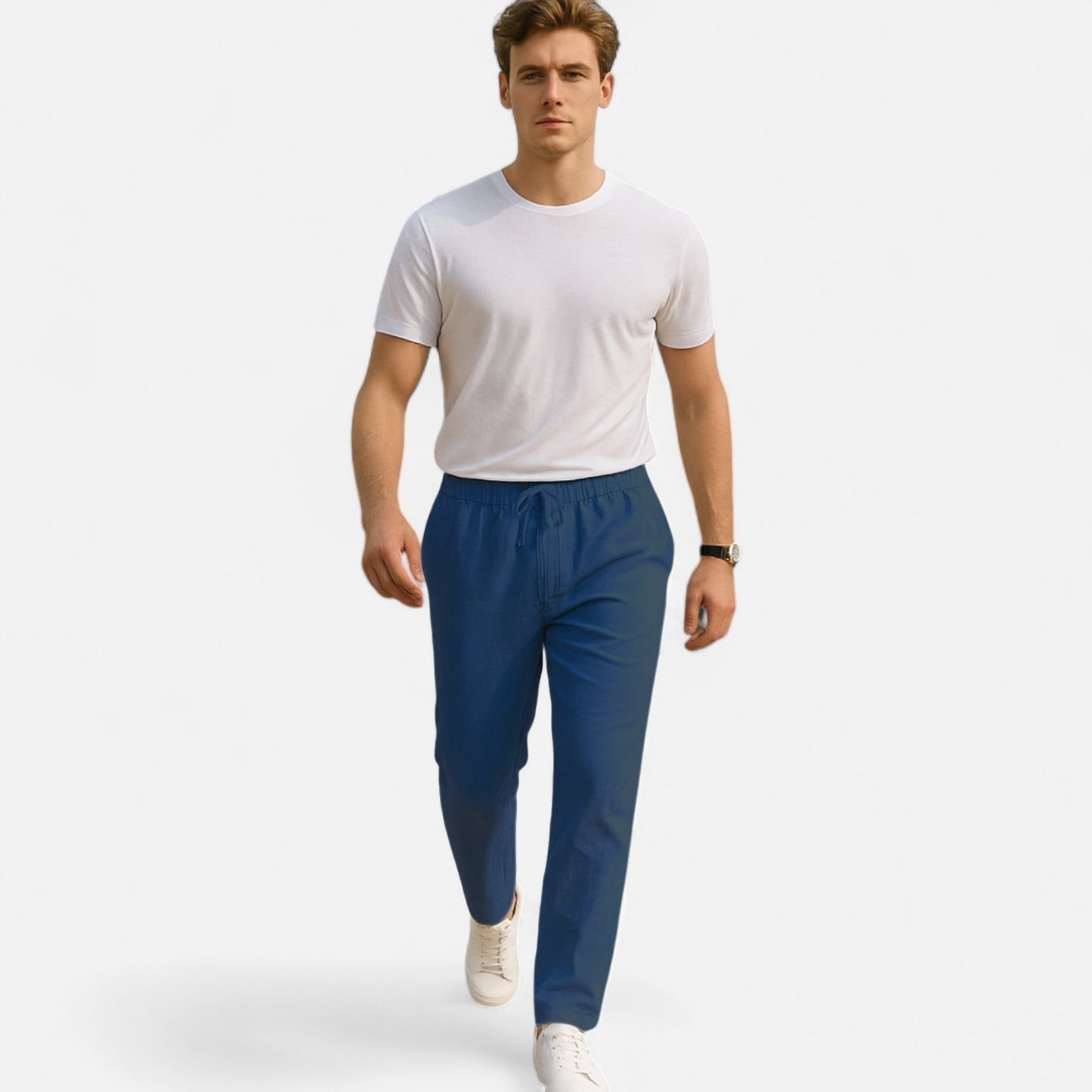 Rivrier l Men’s Cotton‑Linen Trousers – Lightweight Summer Tailoring