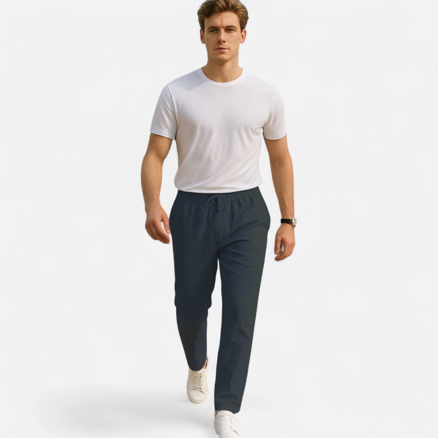 Rivrier l Men’s Cotton‑Linen Trousers – Lightweight Summer Tailoring