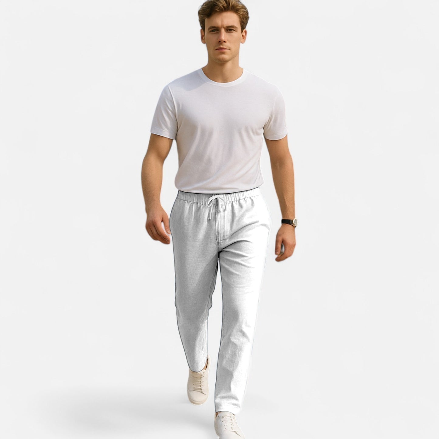Rivrier l Men’s Cotton‑Linen Trousers – Lightweight Summer Tailoring