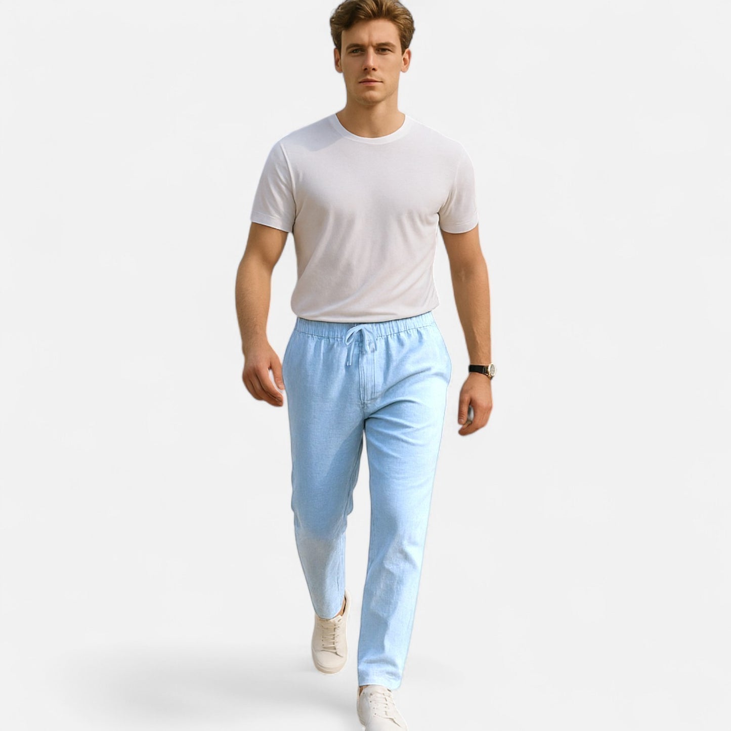 Rivrier l Men’s Cotton‑Linen Trousers – Lightweight Summer Tailoring