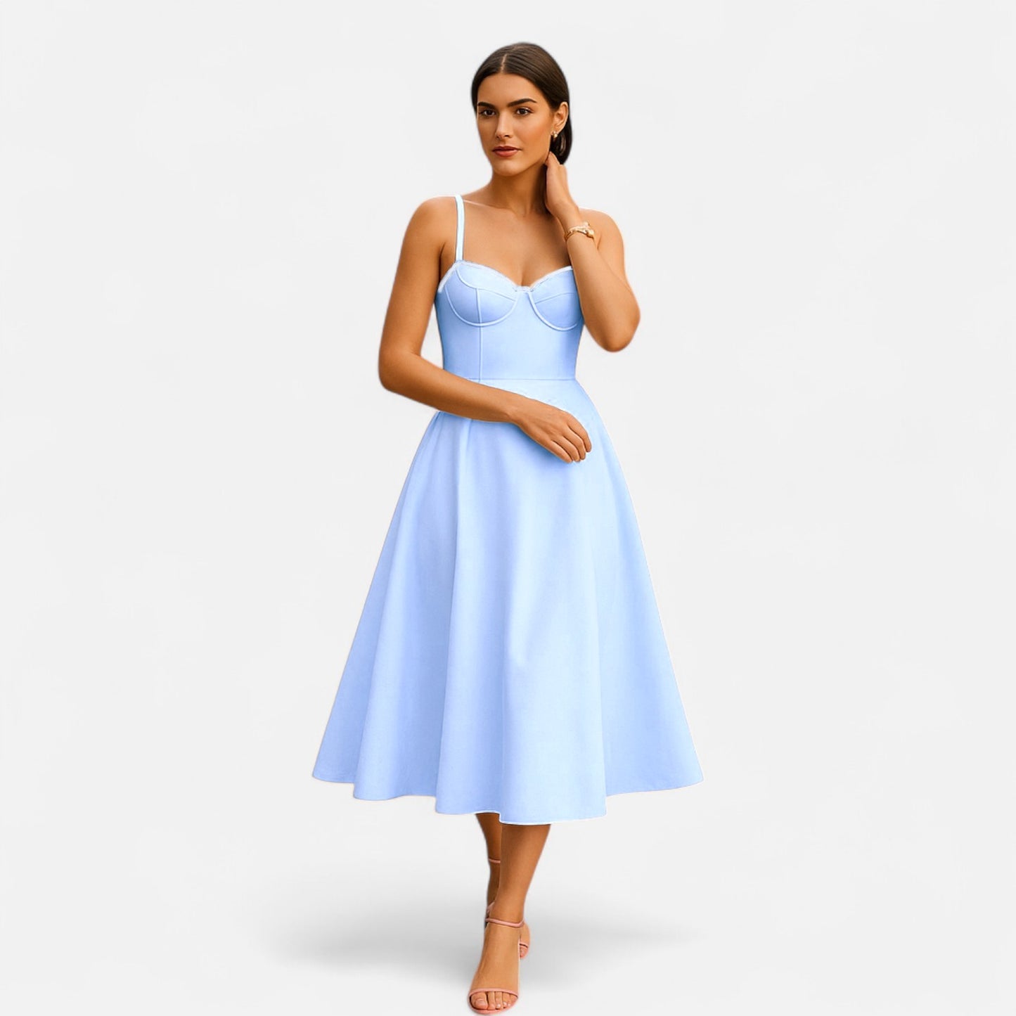 Rivrier l Women’s Elegant Midi Dress – Polished Mid‑Length Refinement
