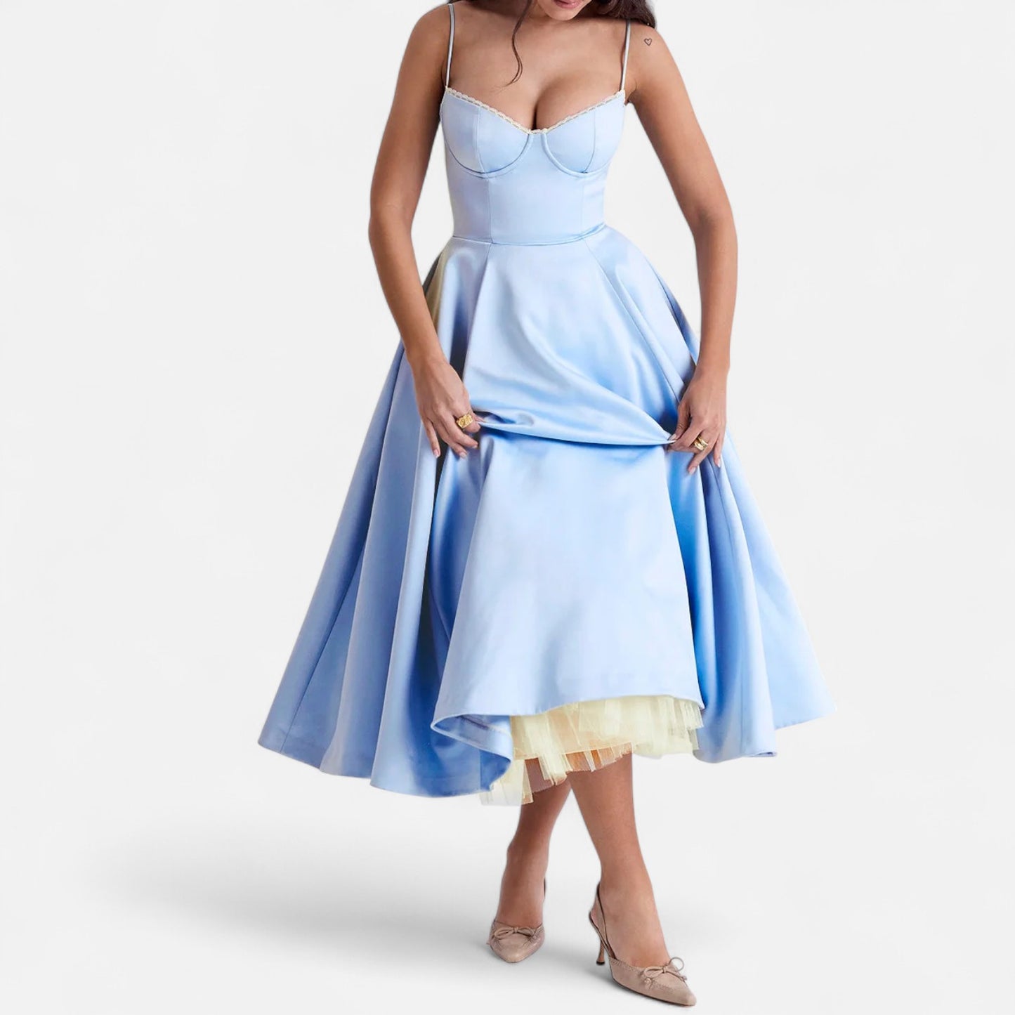 Rivrier l Women’s Elegant Midi Dress – Polished Mid‑Length Refinement