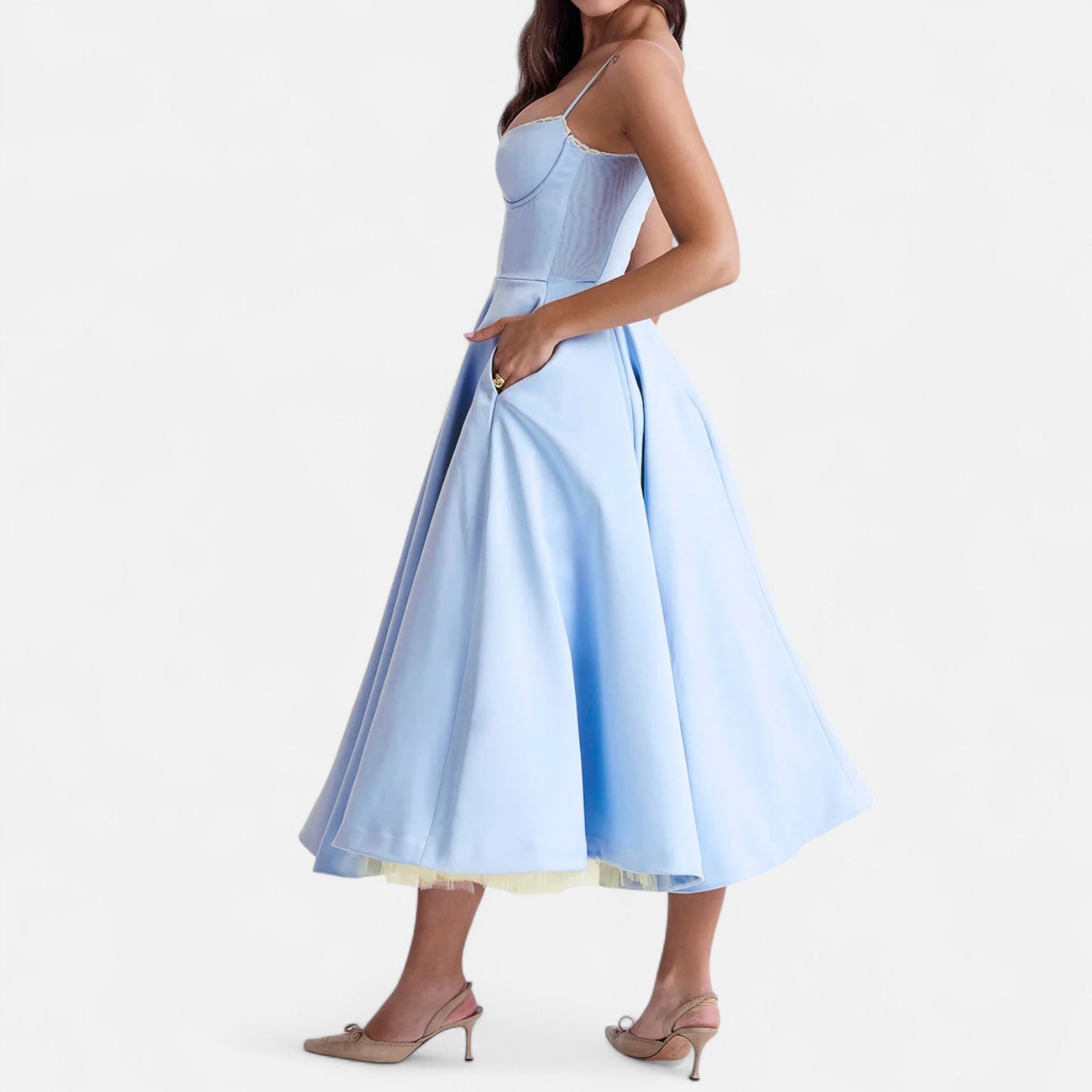 Rivrier l Women’s Elegant Midi Dress – Polished Mid‑Length Refinement