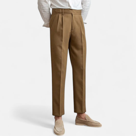  Rivrier l Men’s Tailored Cotton–Wool Fusion Trousers – Executive Summer Tailoring