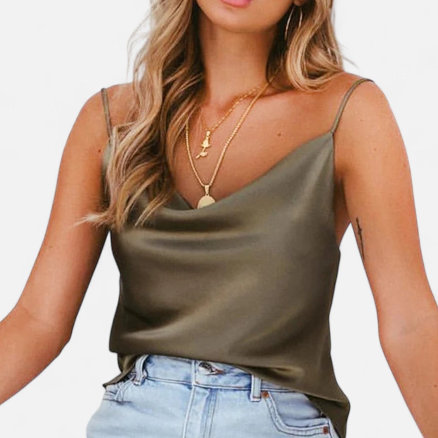 Rivrier l Women’s Silk‑Satin Tops – Luxe Layering Essentials