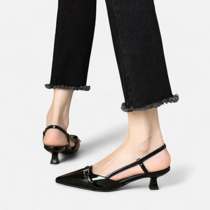 Rivrier l Women’s Leather Mid‑Heel Pumps – Elegant Everyday Comfort
