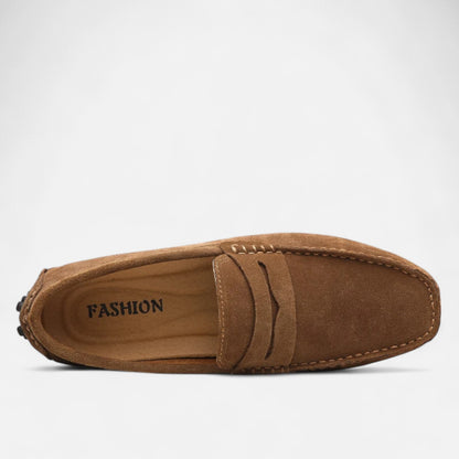 Rivrier l Men’s Suede Leather Slip‑On Loafers – Handcrafted Elegance
