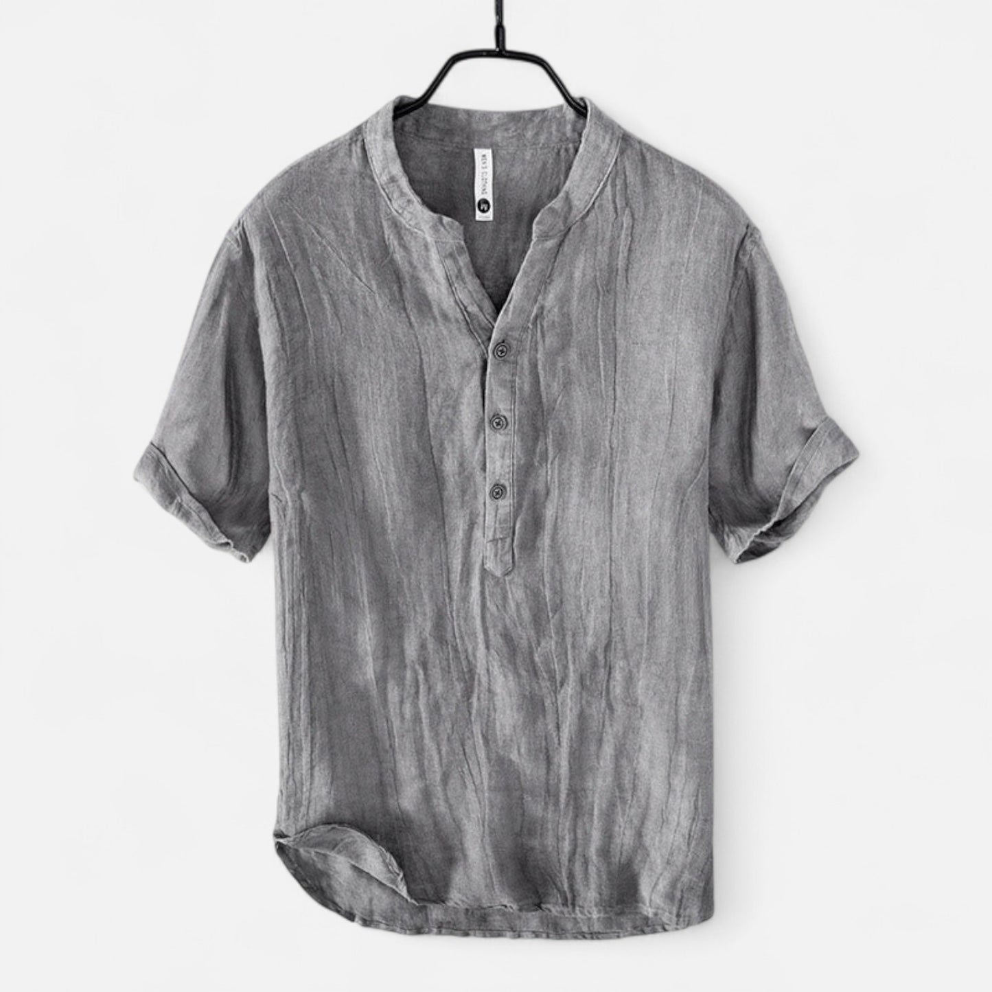  Rivrier l Men’s Cotton–Linen Shirt Half Sleeves – Lightweight Luxury Tailoring