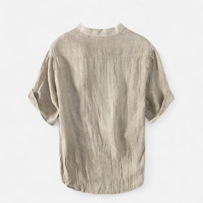  Rivrier l Men’s Cotton–Linen Shirt Half Sleeves – Lightweight Luxury Tailoring