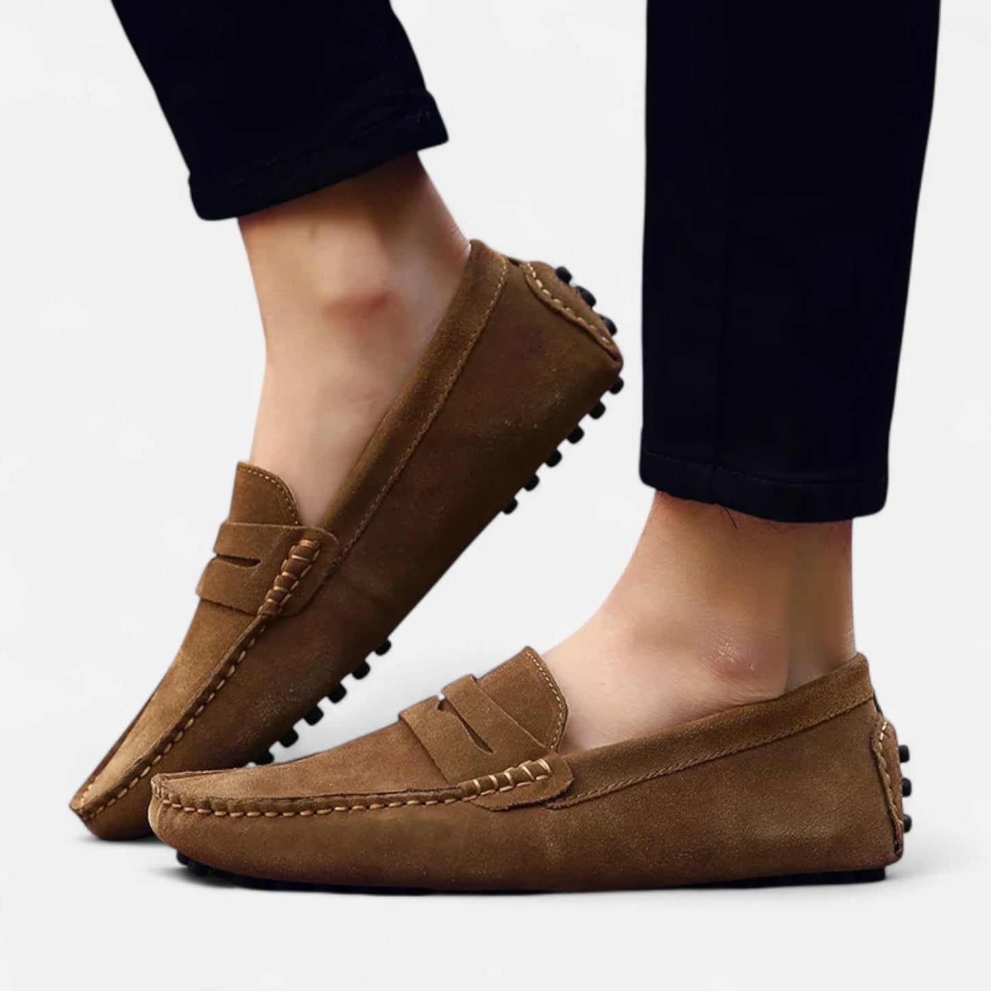 Rivrier l Men’s Suede Leather Slip‑On Loafers – Handcrafted Elegance