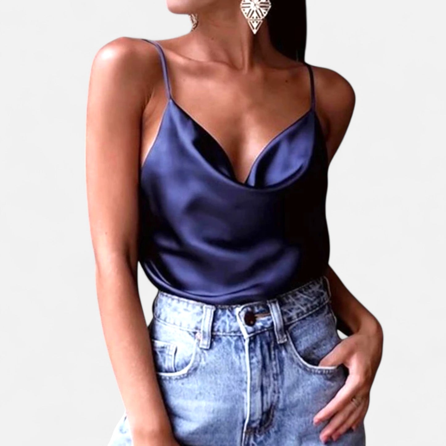 Rivrier l Women’s Silk‑Satin Tops – Luxe Layering Essentials