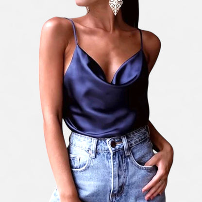 Rivrier l Women’s Silk‑Satin Tops – Luxe Layering Essentials