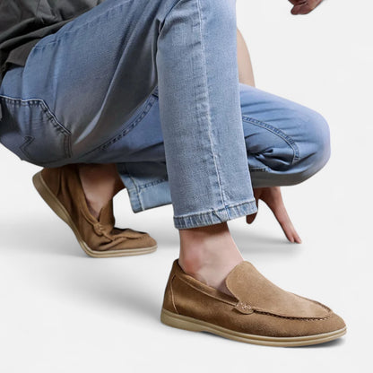RIvrier l  Men’s Suede Leather British‑Style Loafers – Heritage Refinement