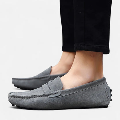 Rivrier l Men’s Suede Leather Slip‑On Loafers – Handcrafted Elegance