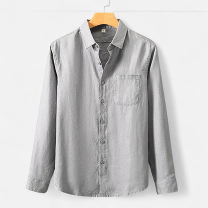  Rivrier l Men’s Pure Linen Shirt – Refined Breathable Tailoring