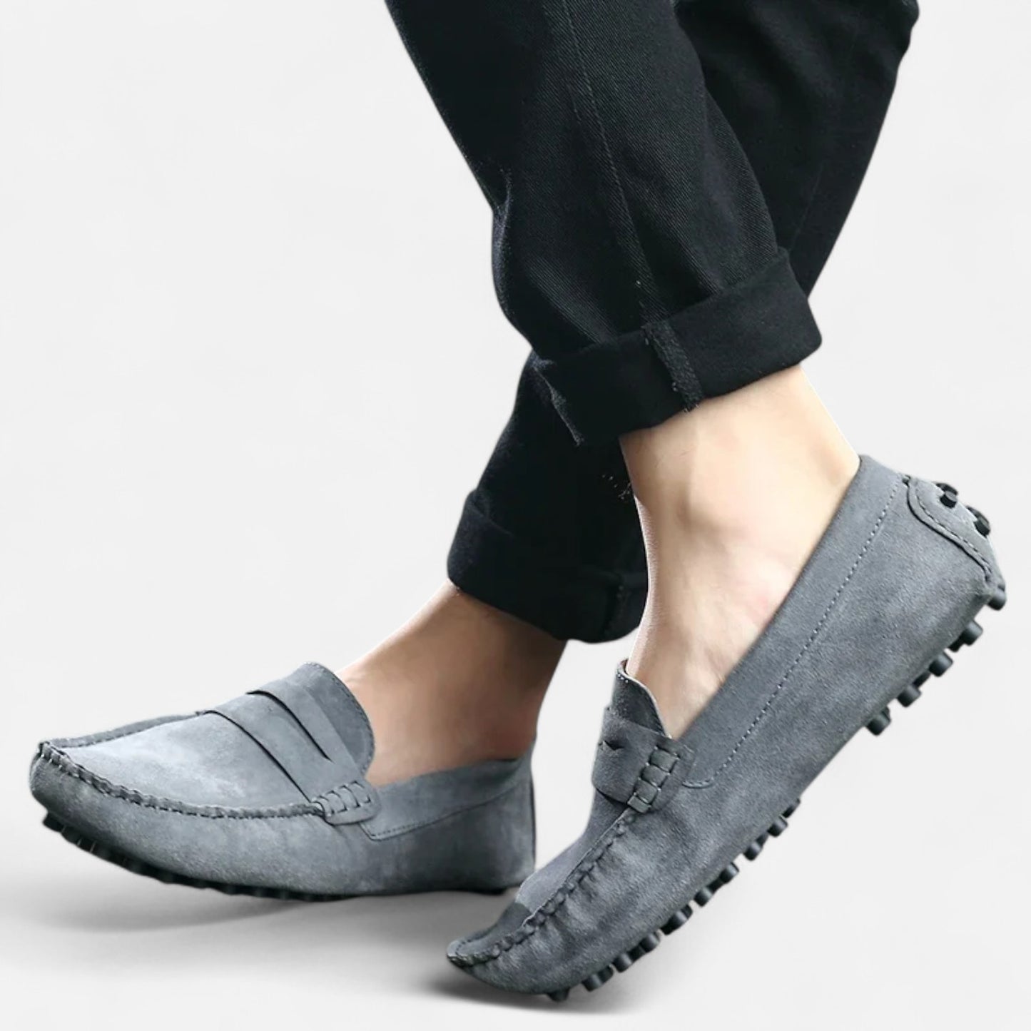 Rivrier l Men’s Suede Leather Slip‑On Loafers – Handcrafted Elegance