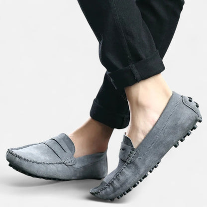Rivrier l Men’s Suede Leather Slip‑On Loafers – Handcrafted Elegance