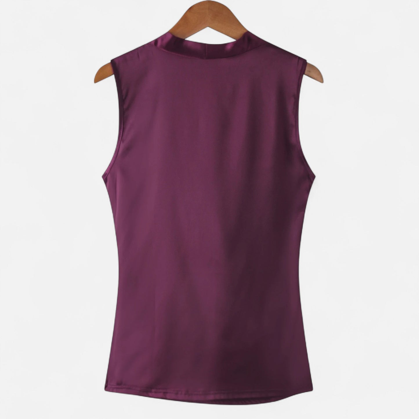 Rivrier l  Women’s Silk‑Satin Sleeveless V‑Neck Top – Luxe Minimalist Essential