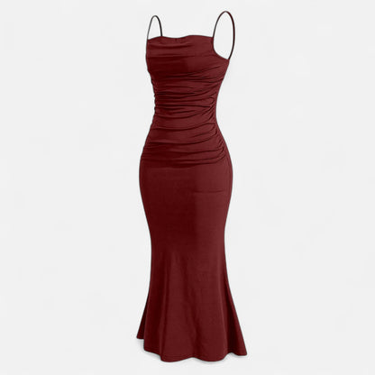 Rivrier l  Women’s Party Maxi Dress – Sleeveless Satin Formal Gown