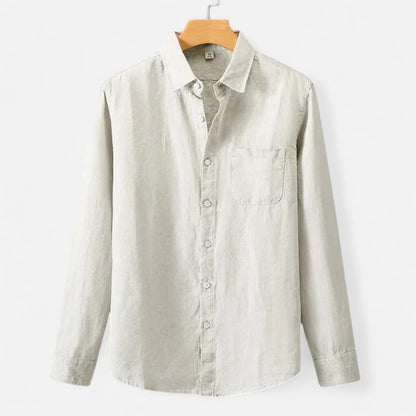  Rivrier l Men’s Pure Linen Shirt – Refined Breathable Tailoring