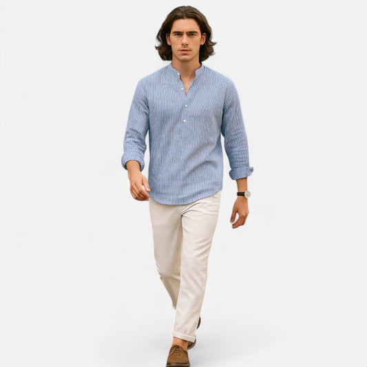 Rivrier l  Men’s Cotton–Linen Shirt – Lightweight Luxury Tailoring