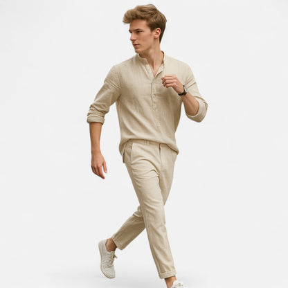 Rivrier l Men’s Cotton–Linen Shirt – Refined Breathable Tailoring