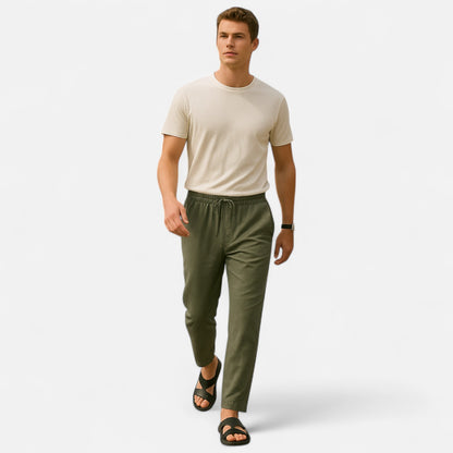 Rivrier l Men’s Pure Linen Trousers – Lightweight Tailored Elegance