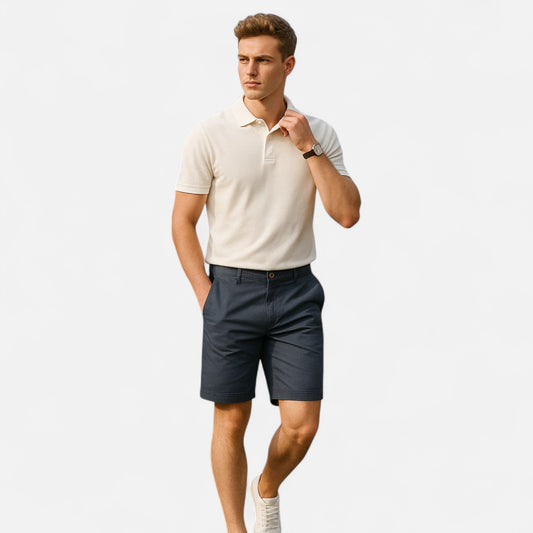 Rivrier l  Men’s Cotton Business Shorts – Tailored Summer Professionalism