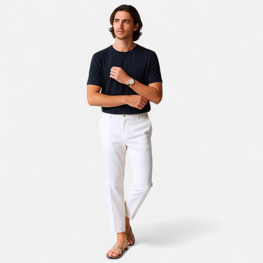  Rivrier l Men’s Pure Linen Trousers – Summer-Ready Tailored Elegance