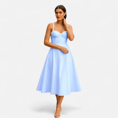  Rivrier l Women’s Elegant Midi Dress – Polished Mid‑Length Refinement