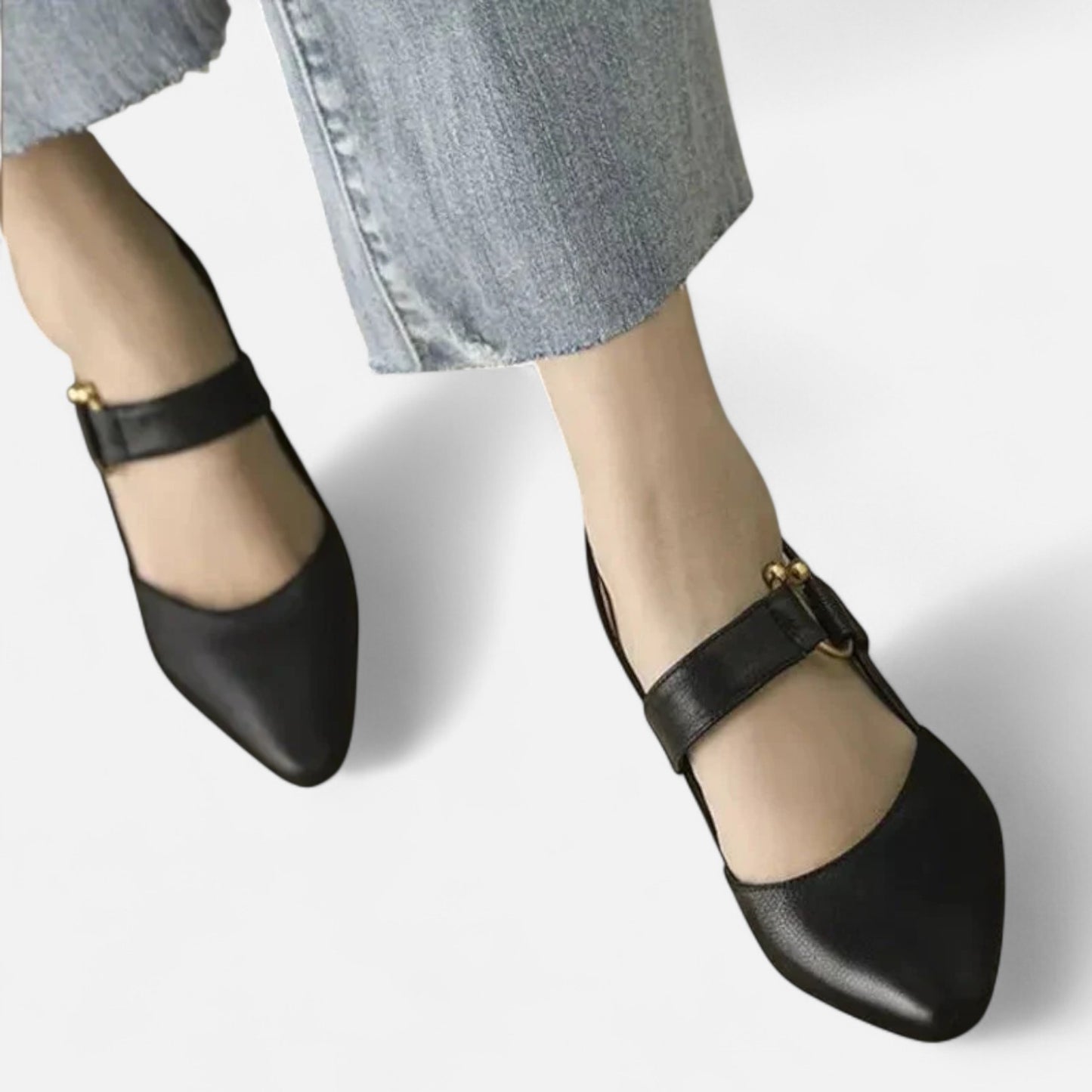  Rivrier l Women’s Leather Block Mid‑Heels – Elegant Elevation with Everyday Comfort