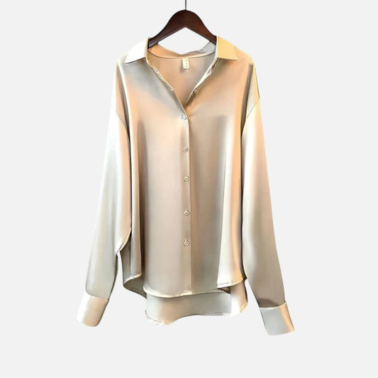  Rivrier l Women’s Satin Blouse – Luxe Comfort for Work & Evening