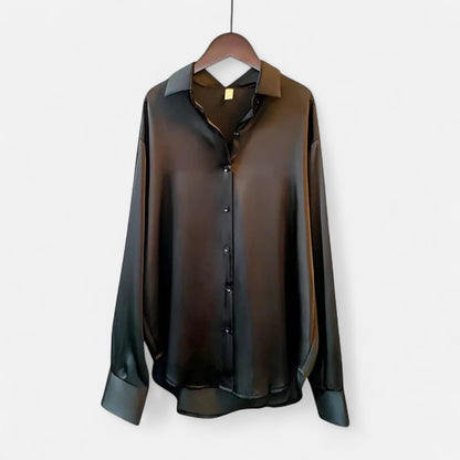  Rivrier l Women’s Satin Blouse – Luxe Comfort for Work & Evening