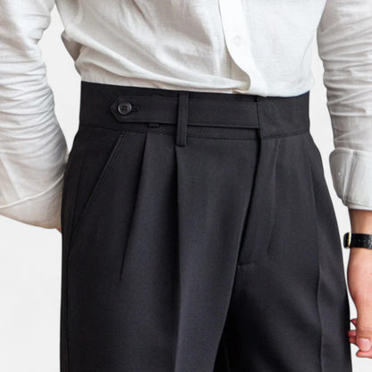  Rivrier l Men’s Tailored Cotton–Wool Fusion Trousers – Executive Summer Tailoring