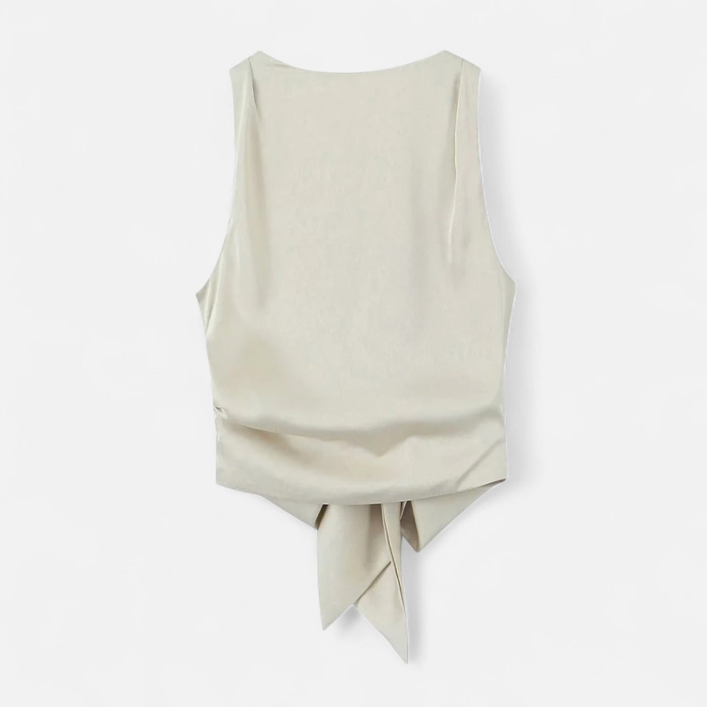 Rivrier l Women’s Satin Open‑Back Blouse – Chic Reveal with Evening Grace