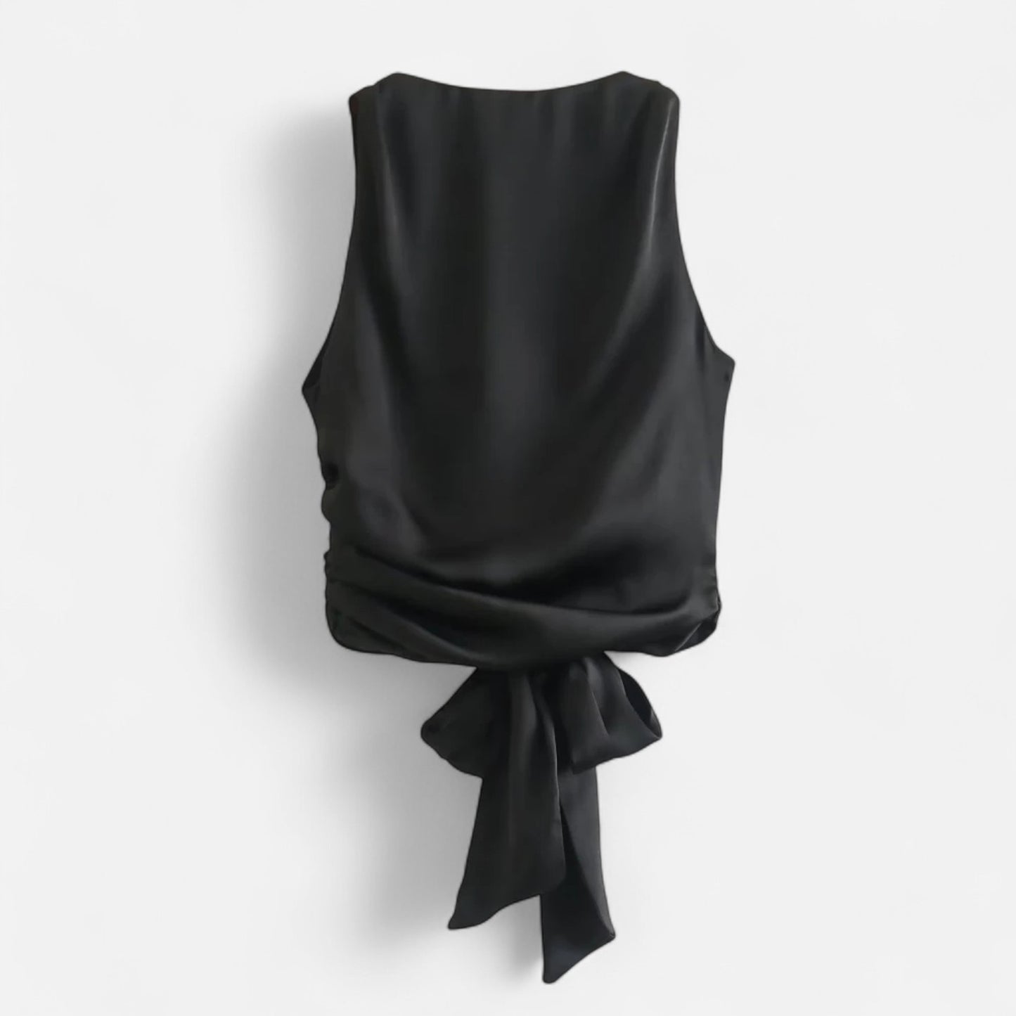 Rivrier l Women’s Satin Open‑Back Blouse – Chic Reveal with Evening Grace