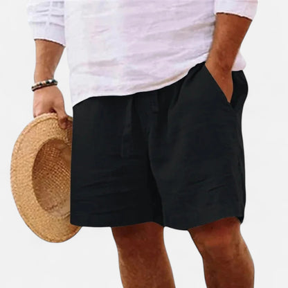  Rivrier l Men’s Cotton‑Linen Beach Shorts – Breathable Summer Warmth