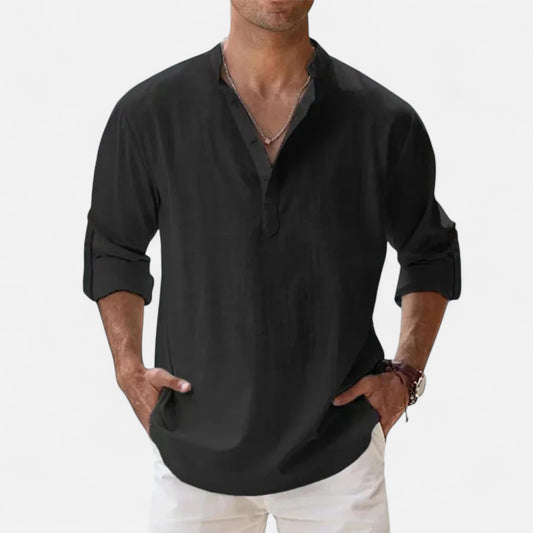 Rivrier l Men’s Cotton–Linen Shirt – Refined Breathable Tailoring