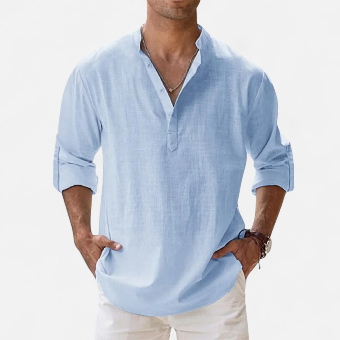 Rivrier l Men’s Cotton–Linen Shirt – Refined Breathable Tailoring