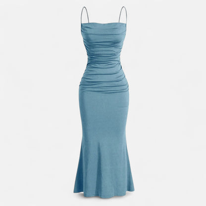 Rivrier l  Women’s Party Maxi Dress – Sleeveless Satin Formal Gown