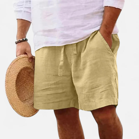  Rivrier l Men’s Cotton‑Linen Beach Shorts – Breathable Summer Warmth
