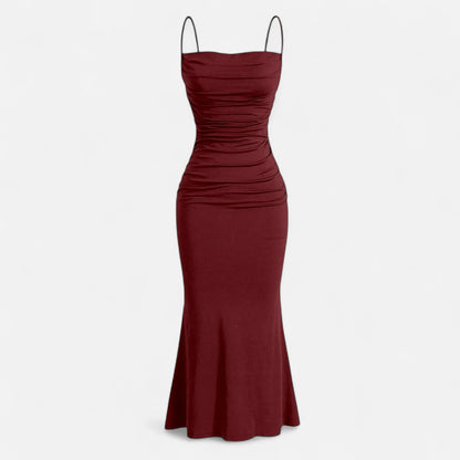 Rivrier l  Women’s Party Maxi Dress – Sleeveless Satin Formal Gown