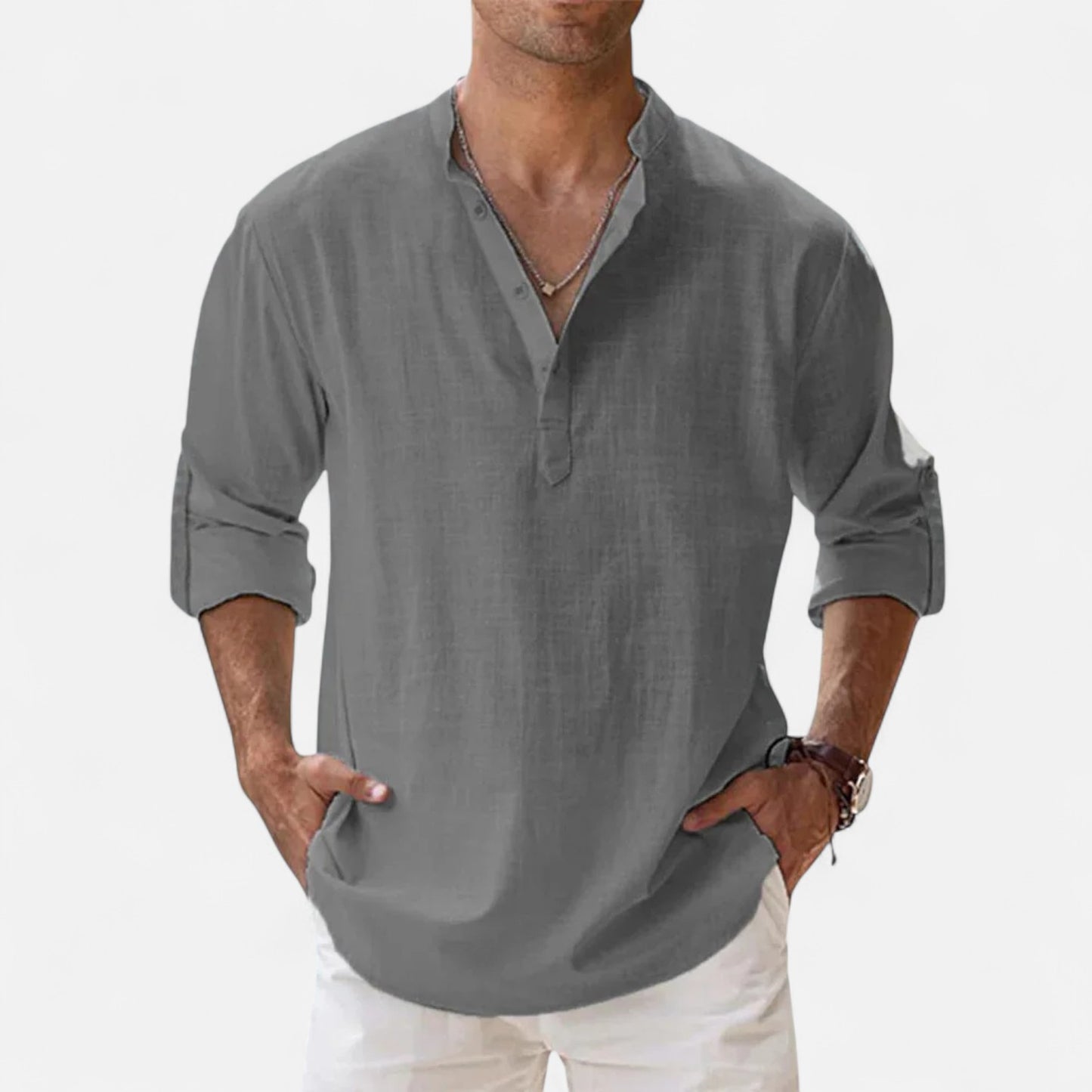 Rivrier l Men’s Cotton–Linen Shirt – Refined Breathable Tailoring
