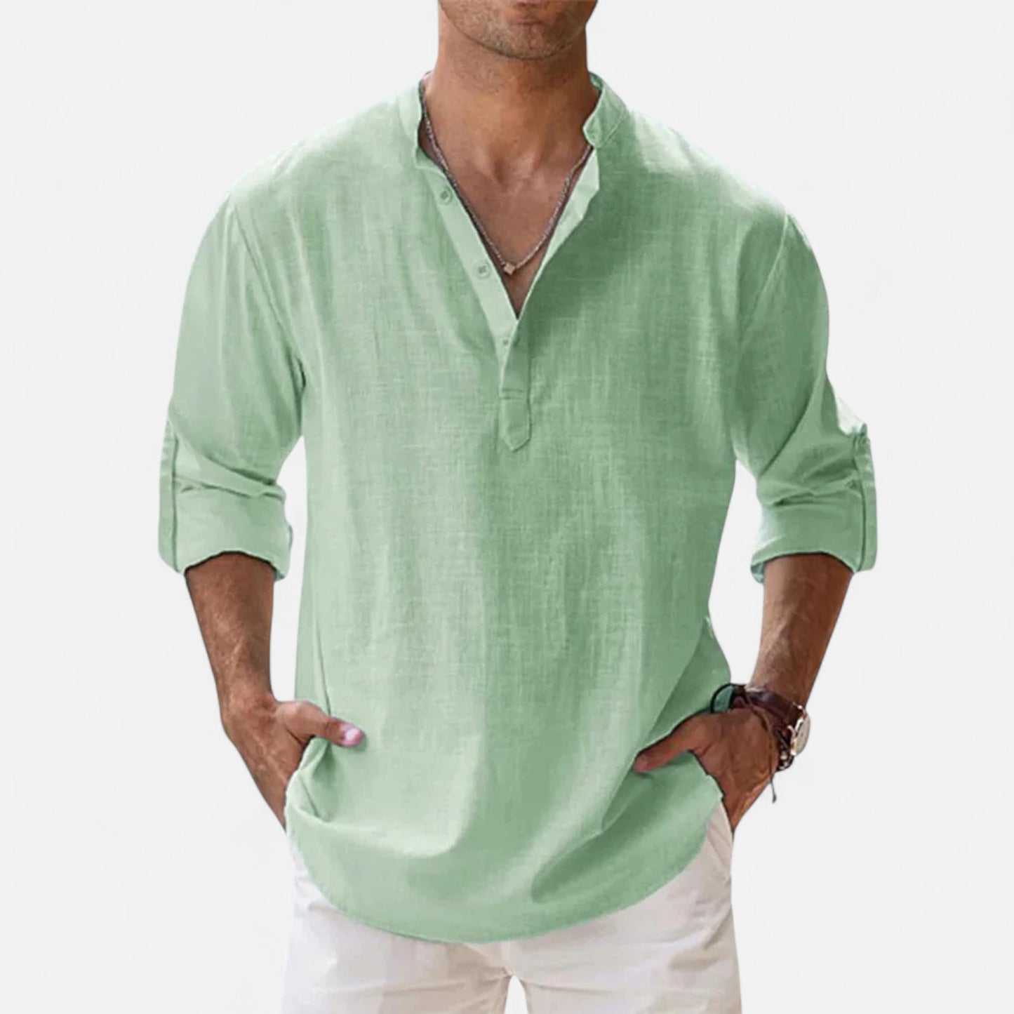 Rivrier l Men’s Cotton–Linen Shirt – Refined Breathable Tailoring