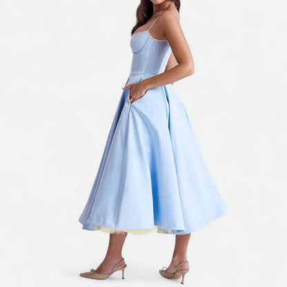  Rivrier l Women’s Elegant Midi Dress – Polished Mid‑Length Refinement